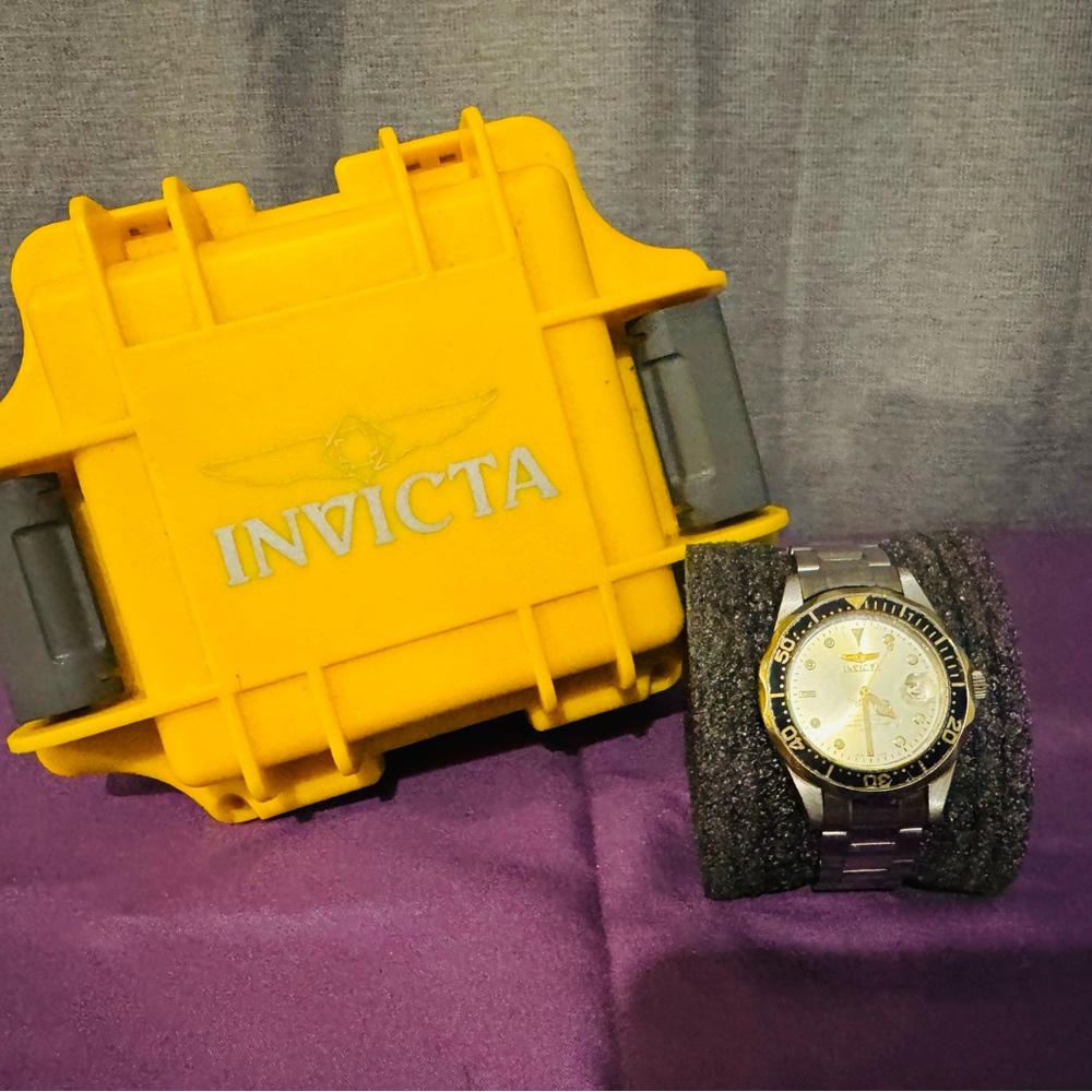 Invicta Gold and Silver Watch with Case
